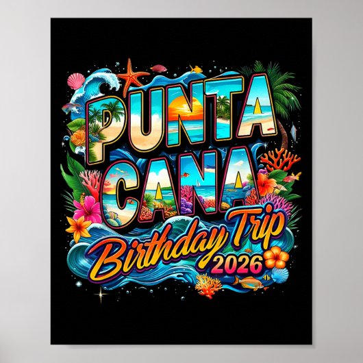 Punta Cana Birthday Trip 2026 Making Memories Poster (Voorkant)