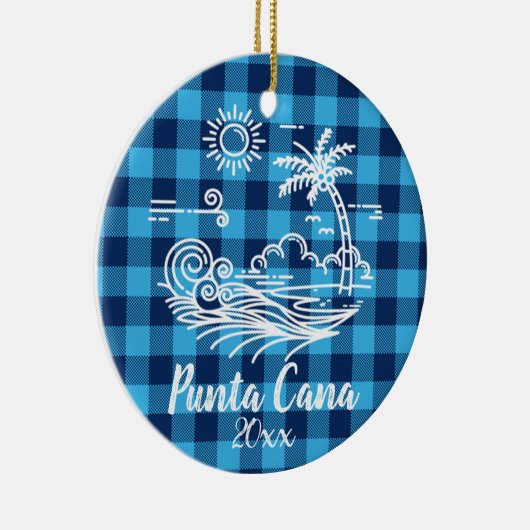Punta Cana Blue Buffalo kerstmis Keramisch Ornament (Rechts)