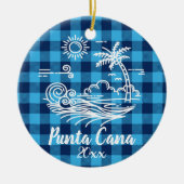 Punta Cana Blue Buffalo kerstmis Keramisch Ornament (Voorkant)