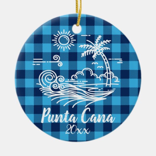 Punta Cana Blue Buffalo kerstmis Keramisch Ornament (Voorkant)