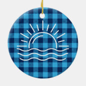 Punta Cana Blue Buffalo kerstmis Keramisch Ornament (Achterkant)