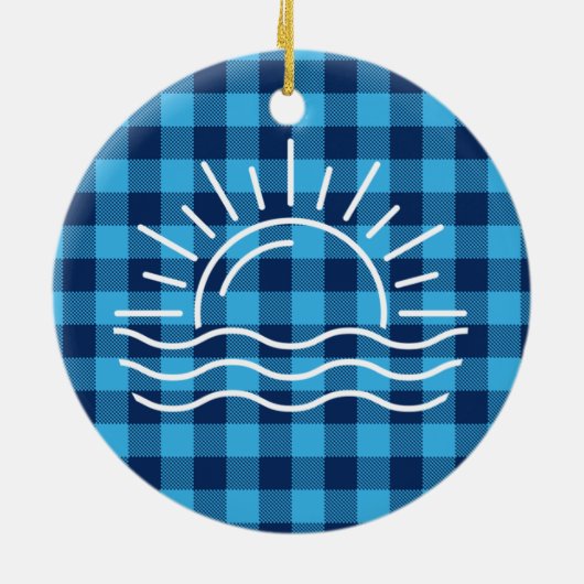 Punta Cana Blue Buffalo kerstmis Keramisch Ornament (Achterkant)