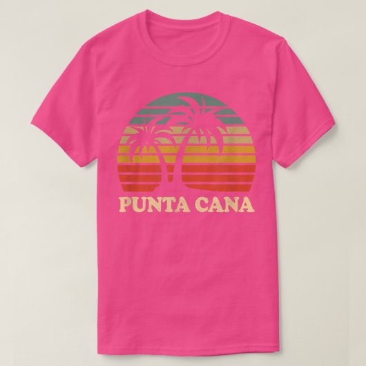 Punta Cana Caribisch strand Palmen retro 70s jonge T-shirt (Design voorkant)