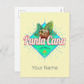 Punta Cana Caribische Dominicaanse Republiek Retro Feestdagenkaart (Voorkant / Achterkant)
