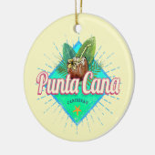 Punta Cana Caribische Dominicaanse Republiek Retro Keramisch Ornament (Links)