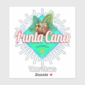 Punta Cana Caribische Dominicaanse Republiek Retro Sticker (Vel)