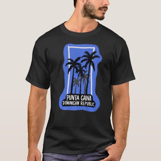 Punta Cana City Dominican souvenir voor mannen vro T-shirt (Voorkant)