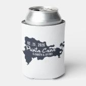 Punta Cana Custom Navy Bruiloft Minimalistische ka Blikjeskoeler (Blikje Voorkant)