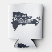 Punta Cana Custom Navy Bruiloft Minimalistische ka Blikjeskoeler (Voorkant)