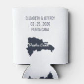 Punta Cana Custom Navy Bruiloft Minimalistische ka Blikjeskoeler (Achterkant)