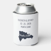 Punta Cana Custom Navy Bruiloft Minimalistische ka Blikjeskoeler (Blikje Achterkant)