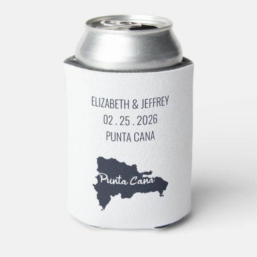 Punta Cana Custom Navy Bruiloft Minimalistische ka Blikjeskoeler (Blikje Achterkant)