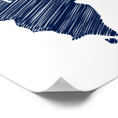 Punta Cana Custom Navy Minimalistische kaart Bruil Poster (Hoek)