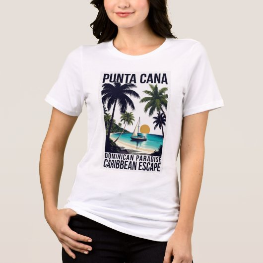 Punta Cana Dominicaans Paradijs Tri-Blend Shirt (Voorkant)