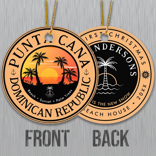 Punta Cana Dominicaanse Reizen Familie Vakantie Zo Keramisch Ornament