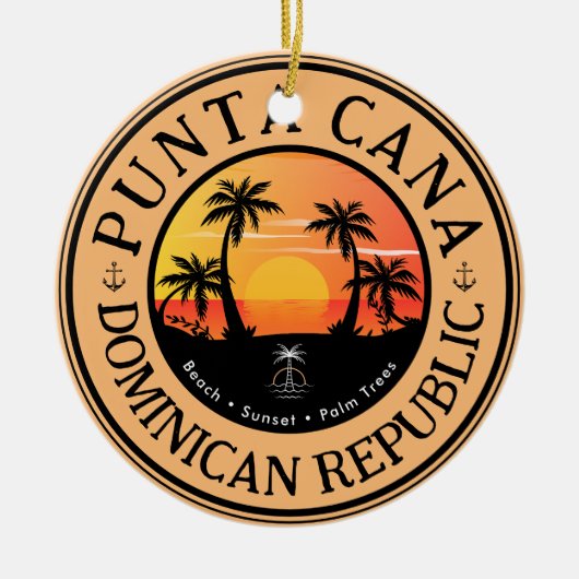 Punta Cana Dominicaanse Reizen Familie Vakantie Zo Keramisch Ornament (Voorkant)