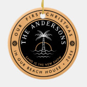 Punta Cana Dominicaanse Reizen Familie Vakantie Zo Keramisch Ornament (Achterkant)