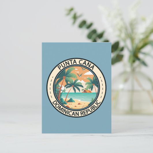 Punta Cana Dominicaanse Republiek Hut Badge Briefkaart (Staand voorkant)