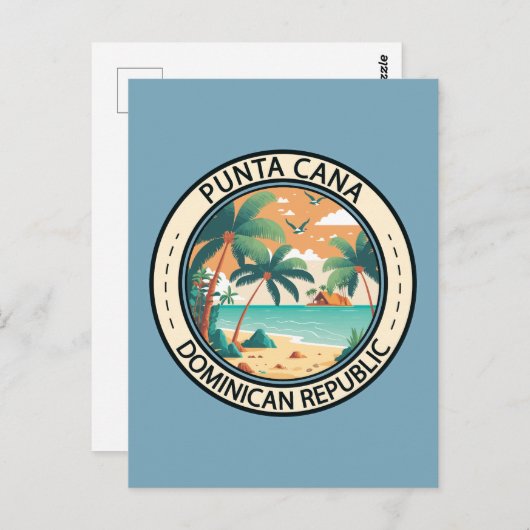 Punta Cana Dominicaanse Republiek Hut Badge Briefkaart (Voorkant / Achterkant)
