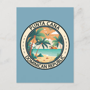 Punta Cana Dominicaanse Republiek Hut Badge Briefkaart