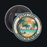 Punta Cana Dominicaanse Republiek Hut Badge Button Flesopener<br><div class="desc">Punta Cana vector art design. Het gebied Bávaro en Punta Cana vormen samen de zogenaamde La Costa del Coco,  of de Coconut Coast,  een gebied van lavish,  allesomvattende resorts.</div>