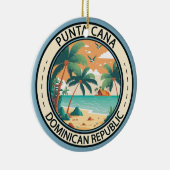 Punta Cana Dominicaanse Republiek Hut Badge Keramisch Ornament (Rechts)