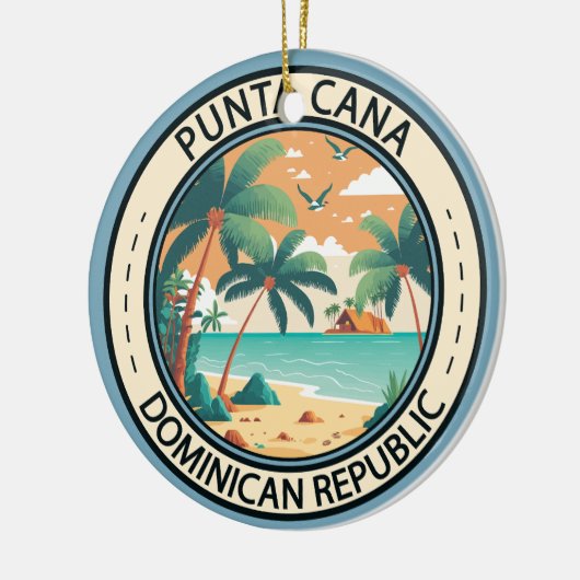 Punta Cana Dominicaanse Republiek Hut Badge Keramisch Ornament (Links)