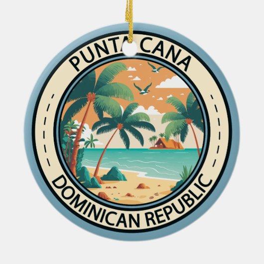 Punta Cana Dominicaanse Republiek Hut Badge Keramisch Ornament (Achterkant)