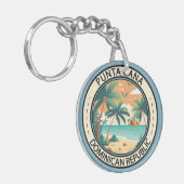 Punta Cana Dominicaanse Republiek Hut Badge Sleutelhanger (Voorkant Links)