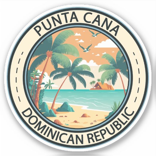 Punta Cana Dominicaanse Republiek Hut Badge Sticker (Voorkant)