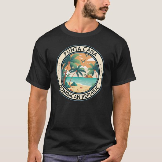 Punta Cana Dominicaanse Republiek Hut Badge T-shirt (Voorkant)