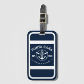Punta Cana Dominicaanse Republiek Navy Oars Anchor Bagagelabel (Voorkant (verticaal))