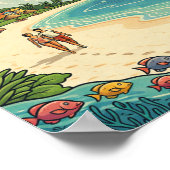 Punta Cana Dominicaanse Republiek Oude Reisposter Poster (Hoek)