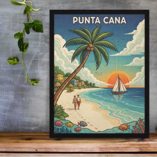 Punta Cana Dominicaanse Republiek Oude Reisposter Poster