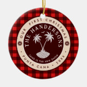 Punta Cana Dominicaanse Republiek Palm Tree Souven Keramisch Ornament (Voorkant)