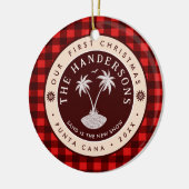 Punta Cana Dominicaanse Republiek Palm Tree Souven Keramisch Ornament (Links)