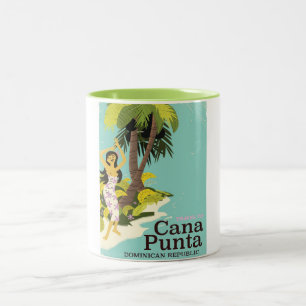 Punta Cana Dominicaanse Republiek Reisposter Tweekleurige Koffiemok