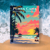 Punta Cana Dominicaanse Republiek Retro Beach Reiz Briefkaart