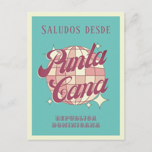 Punta Cana Dominicaanse Republiek Retro Briefkaart (Voorkant)