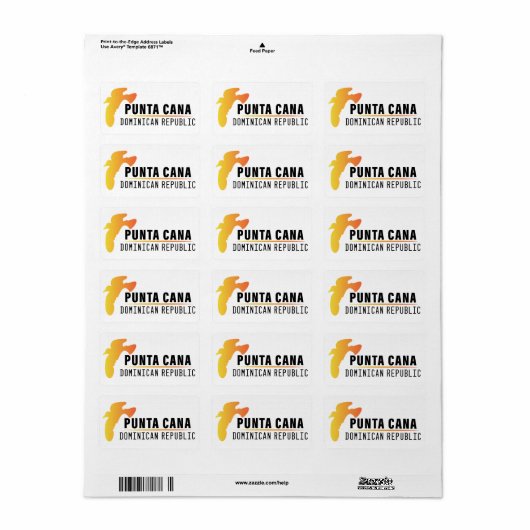 Punta Cana Dominicaanse Republiek - Retro Souvenir Etiket (Full Sheet)