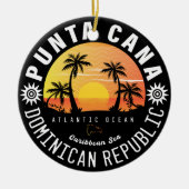 Punta Cana Dominicaanse Republiek - Retro Souvenir Keramisch Ornament (Voorkant)