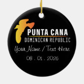 Punta Cana Dominicaanse Republiek - Retro Souvenir Keramisch Ornament (Achterkant)