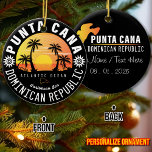 Punta Cana Dominicaanse Republiek - Retro Souvenir Keramisch Ornament<br><div class="desc">Deze retro Punta Cana van de Dominicaanse Republiek  ontwerp maakt een geweldig kerstcadeau of kerstcadeau voor fans van het strand van Punta Cana. Het retro zomervibes ontwerp is een perfect cadeau voor reisliefhebbers en liefhebbers van tropische bestemmingen.</div>