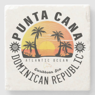 Punta Cana Dominicaanse Republiek - Retro Souvenir Stenen Onderzetter