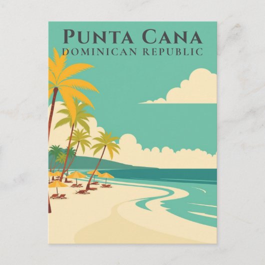 Punta Cana Dominicaanse Republiek Retro Tropisch s Briefkaart (Voorkant)