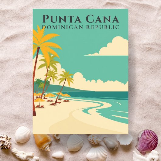 Punta Cana Dominicaanse Republiek Retro Tropisch s Briefkaart