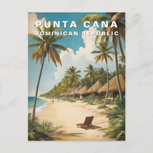 Punta Cana Dominicaanse Republiek Retro Vintage Re Briefkaart (Voorkant)