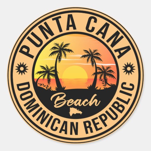 Punta Cana Dominicaanse Republiek Ronde Sticker (Voorkant)
