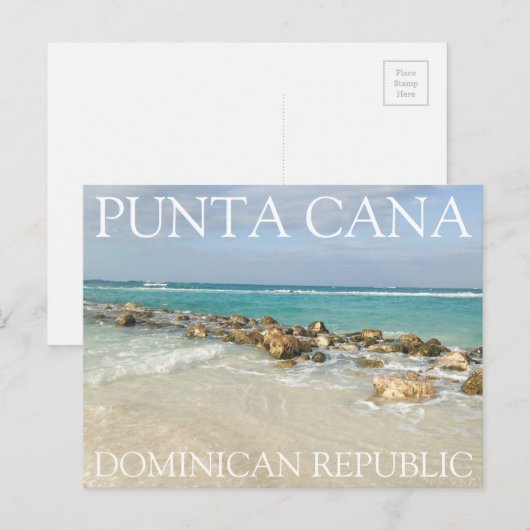 Punta Cana Dominicaanse Republiek strand en golven Briefkaart (Voorkant / Achterkant)