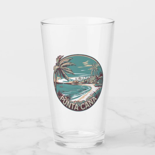 Punta Cana Dominicaanse Republiek Travel Art Badge Glas (Voorkant)